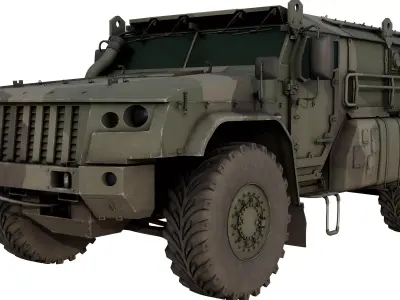 Typhoon VDV K-4836 Russian Armored Transport Full Interior Low-poly 3D model