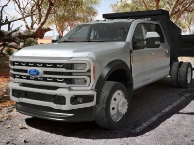 Ford Super Duty F-550 Lariat Silver Metallic Rigged 3D model