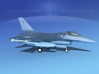 Gen Dyn F-16A Falcon Jordan 3D model