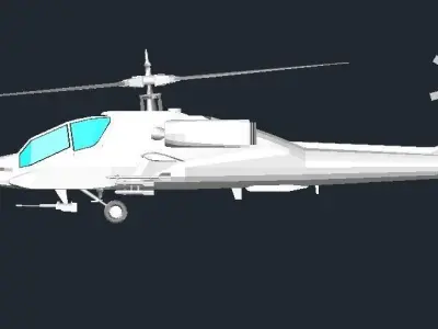 Military Helicopter Low-poly 3D model