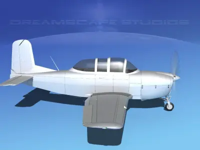 Beechcraft T-34 Mentor Bare Metal 3D model