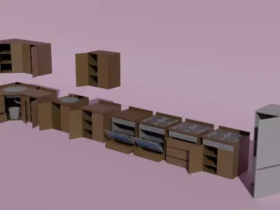 Low Poly Furniture Pack Free low-poly 3D model purchase
