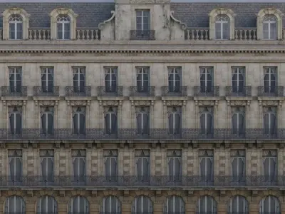 French residence Low-poly 3D model