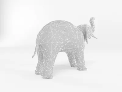 Elephant Low Poly Mammal African Wild Animal Lowpoly Low-poly 3D model