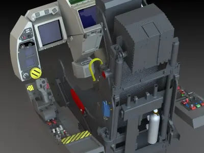 Dassault Rafale complete cockpit Mk16F seat 3D print model