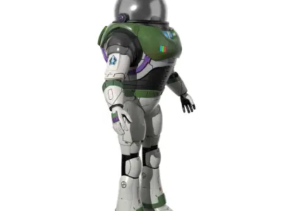3D Model of Buzz Lightyear Textured Rigged Animated 360 3D model