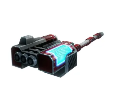 Blaster cannon 01 sci-fi low poly Low-poly 3D model