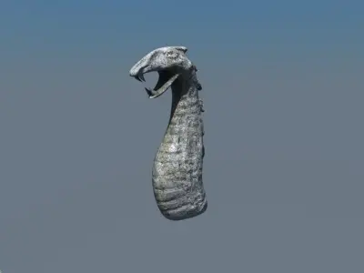 Low poly serpent stone Low-poly 3D model