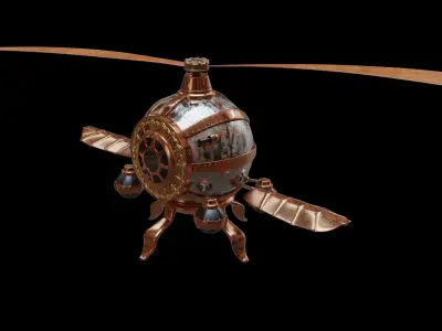 3D Steampunk Helicopter 3D model