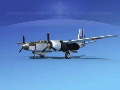 Douglas A-26C Invader V08 France 3D model