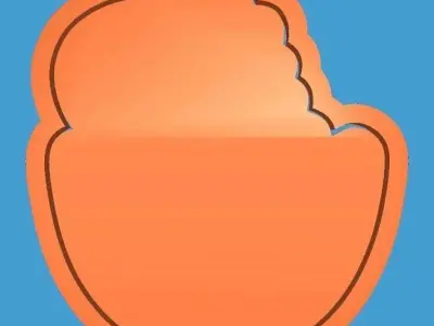 MakeIT Easter Cookie Cutter Dinosaur In Egg With Frame 3D model