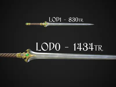 Sword A3 Low-poly 3D model