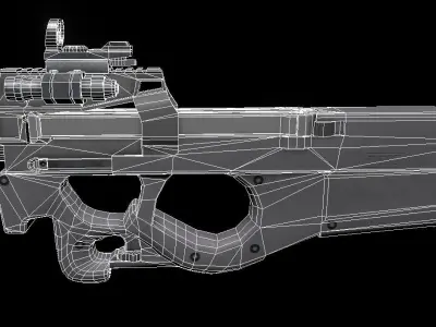 P90 MAG Controller For VR Low-poly 3D model