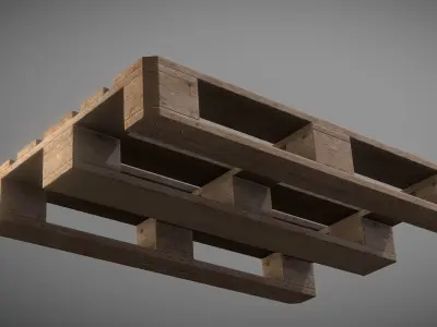 EUR Wood Pallet - Low-Poly Version Low-poly 3D model
