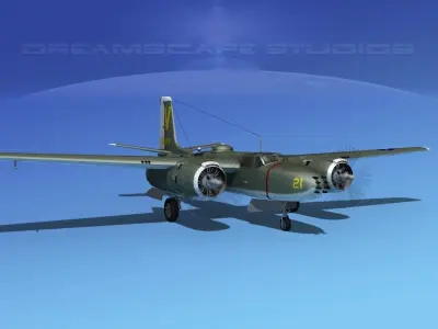 Douglas A-26B Invader V03 3D model