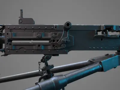 M2 Browning 50 CAL Machine Gun HQ 3D model