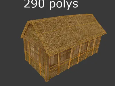 low poly village house 1 Low-poly 3D model