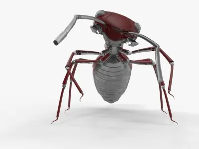 Red robot ant 3D model