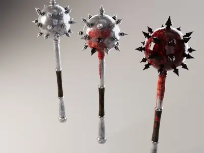 Mace Melee Weapon Collection Low-poly 3D model
