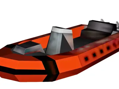 Stylized Inflatable Rescue Speedboat 3D model