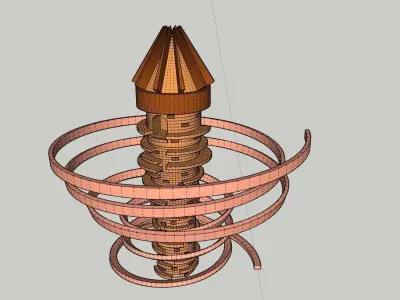 Temple 4 - The Ribbon Temple Low-poly 3D model