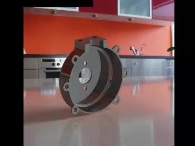 chasing metal plate on kitchen counter Free 3D model