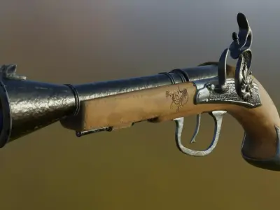 Pirate gun Low-poly 3D model