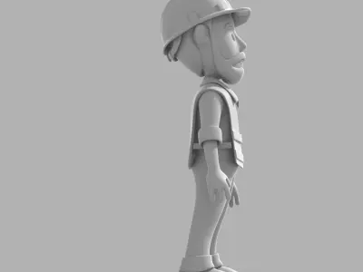Engineer Cartoon 3D model