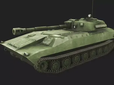 Tank 2s1 Gvozdika Low-poly 3D model