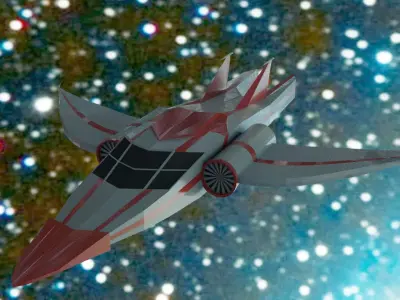Spaceship flying in sky Free low-poly 3D model