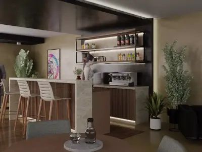 Modern Cafe Design Free 3D model