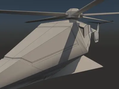 Sci-fi helicopter Free low-poly 3D model
