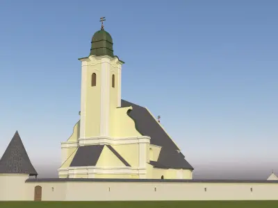 Rural Baroque Catholic Church 3D model