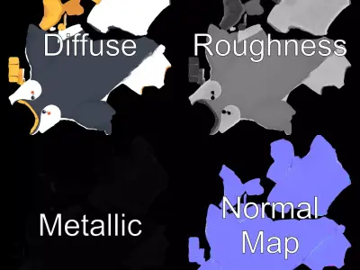 Charming Penguin Figure model pack Low-poly 3D model