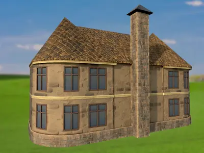 House homestead villa PBR lgame ready Low-poly 3D model