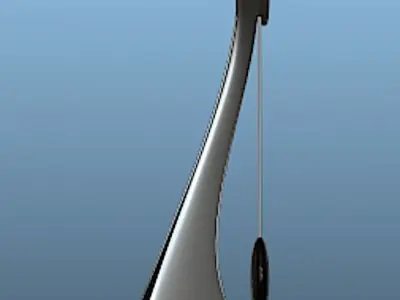 Modern Aluminum Grandfather Clock - High Poly Free 3D model
