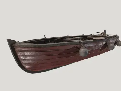 Old boat Low-poly 3D model