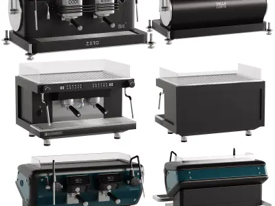 Coffee Makers Set 6 Commercial Set 2 Low-poly 3D model