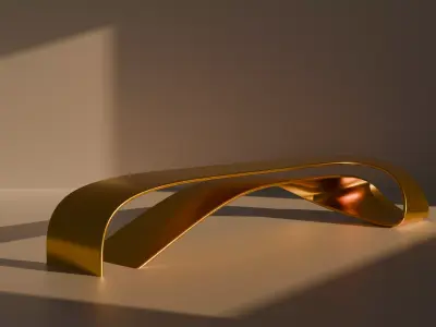 Curved Modern Table Free 3D model