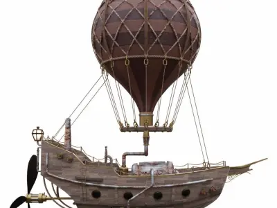 Steampunk Hot Air Balloon 3D model