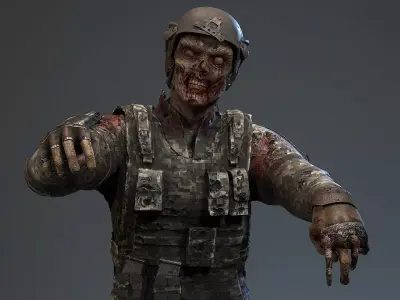 Military zombie set2 Low-poly 3D model