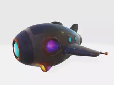 Cartoon space ship 3D model