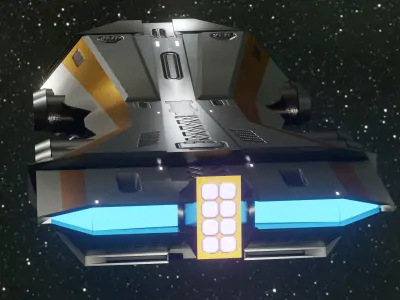 Cargo Spaceship Free low-poly 3D model