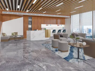 Modern Office Reception Area 3D model
