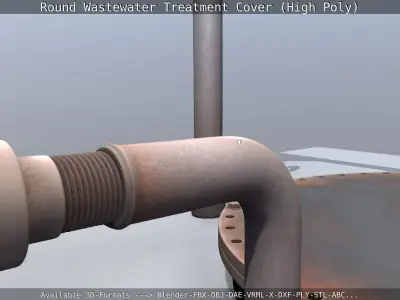 Round Wastewater Treatment Cover High-Poly Version 3D model