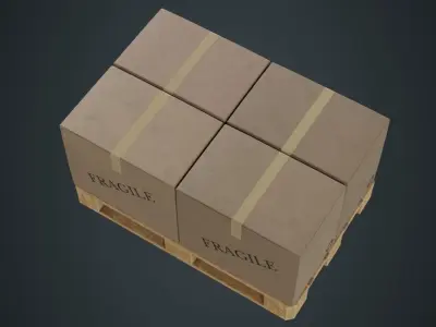 Pallet 2B Low-poly 3D model