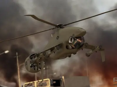 Sharkeye X UAS Tactical Helicopter Low-poly 3D model