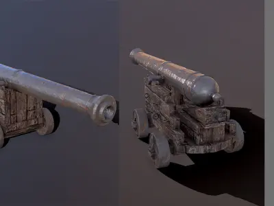 Medieval cannon Free 3D model