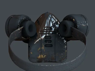 Gas mask helmet 3d model scifi Low-poly Low-poly 3D model Low-poly 3D model