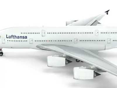 Airbus A380 Lufthansa - Element 3D 3D model